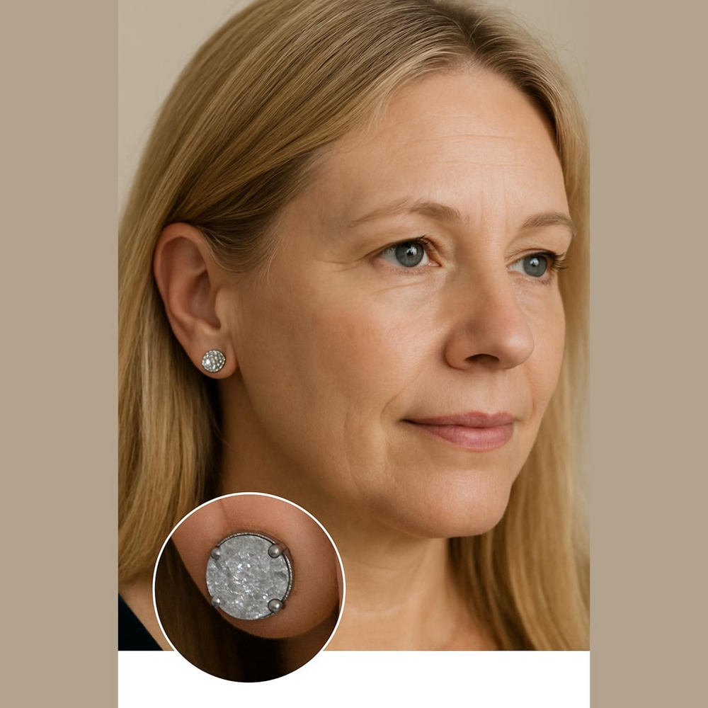 Silver Druzy Stud Earrings Women's One Size